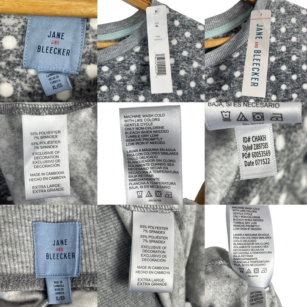 JANE & BLEECKER NIGHTY NIGHT FUZZY POLKA DOT MATCHING PAJAMA PJ SET - Picture 14 of 14